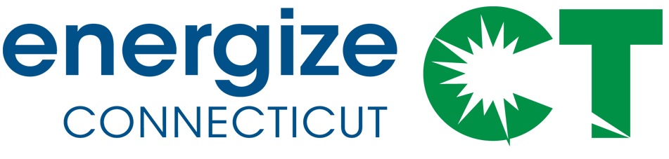 The logo for energize connecticut is green and blue