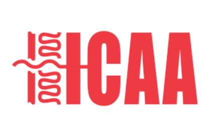 Red ICAA logo.