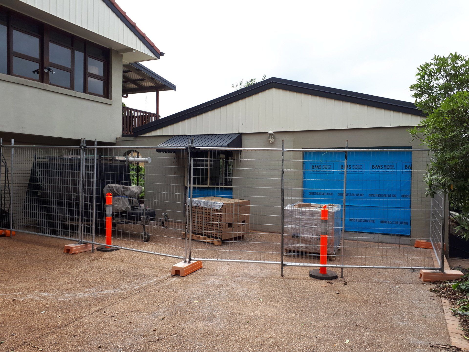 Home extension before photo - front of construction