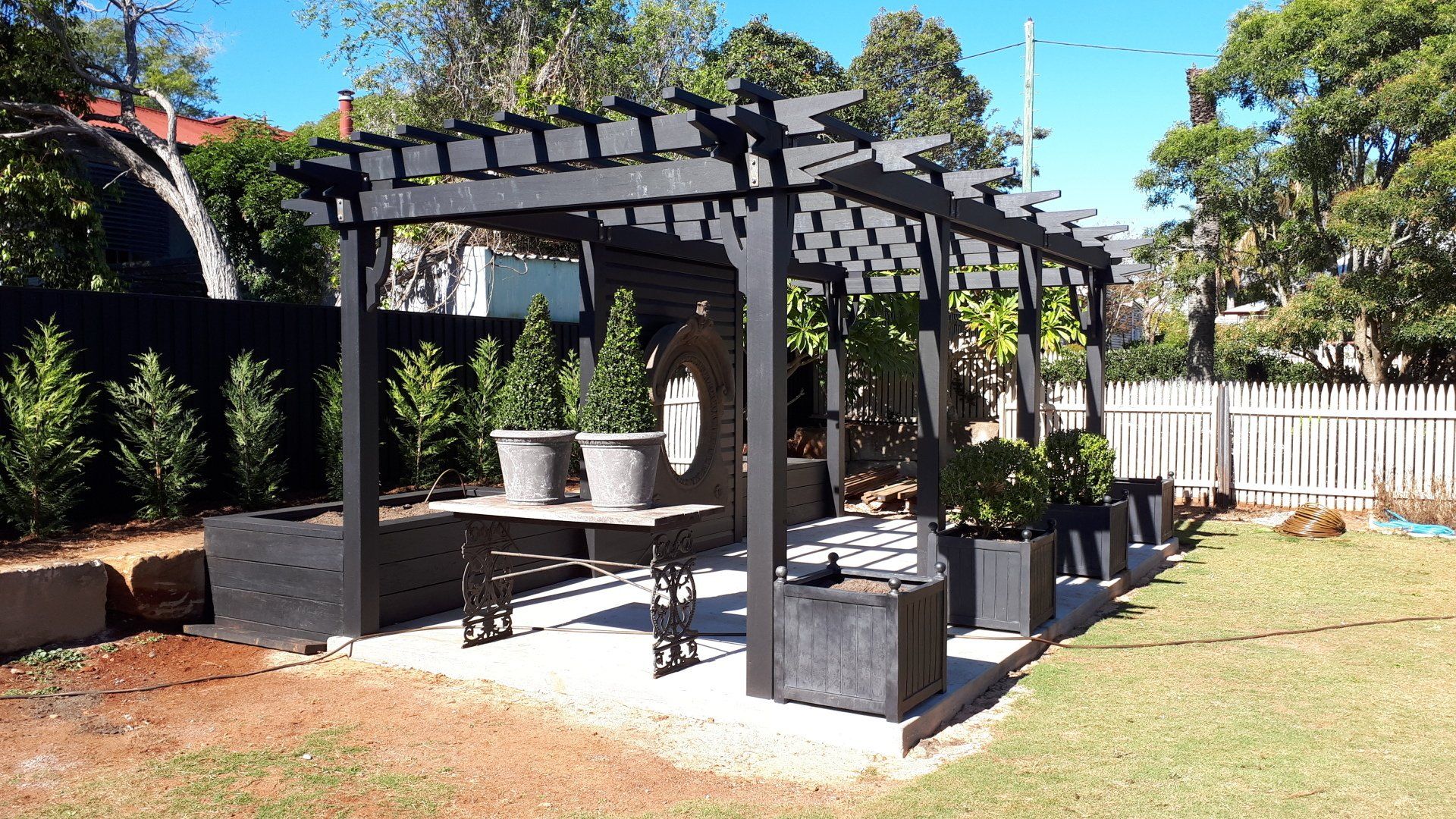 Black pergola