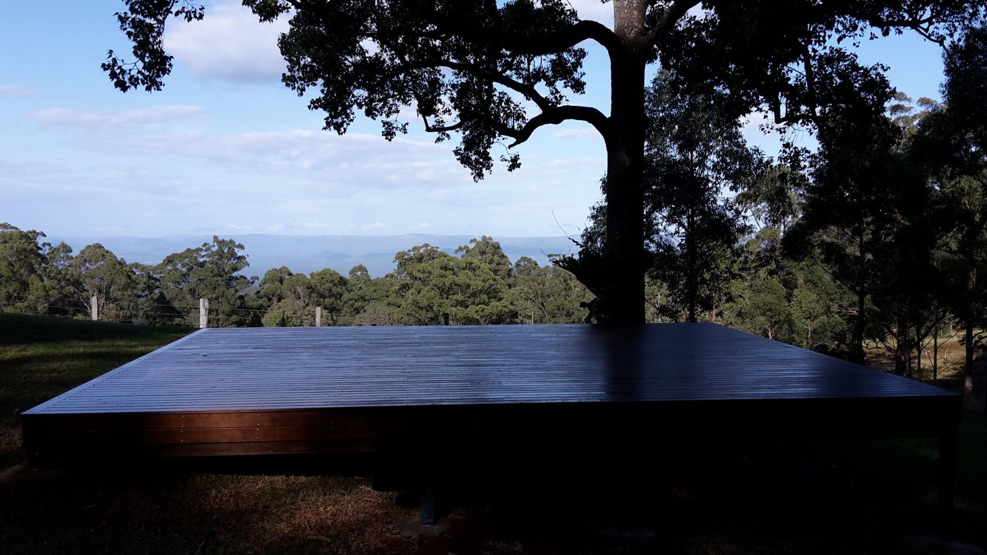 timber deck dark lighting