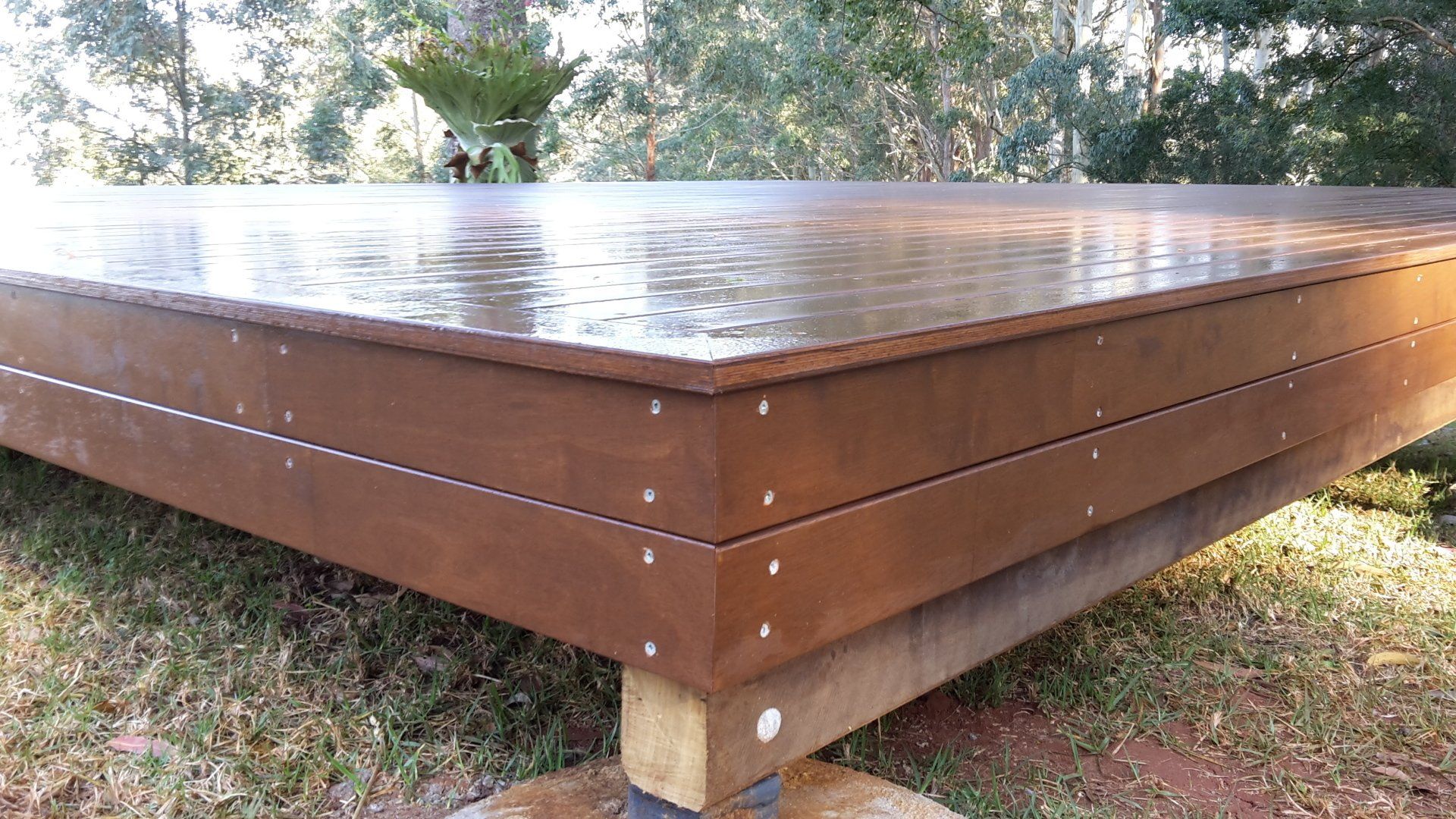 timber deck close up