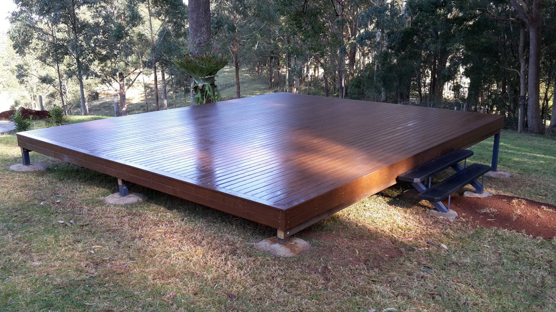 timber deck from high angle