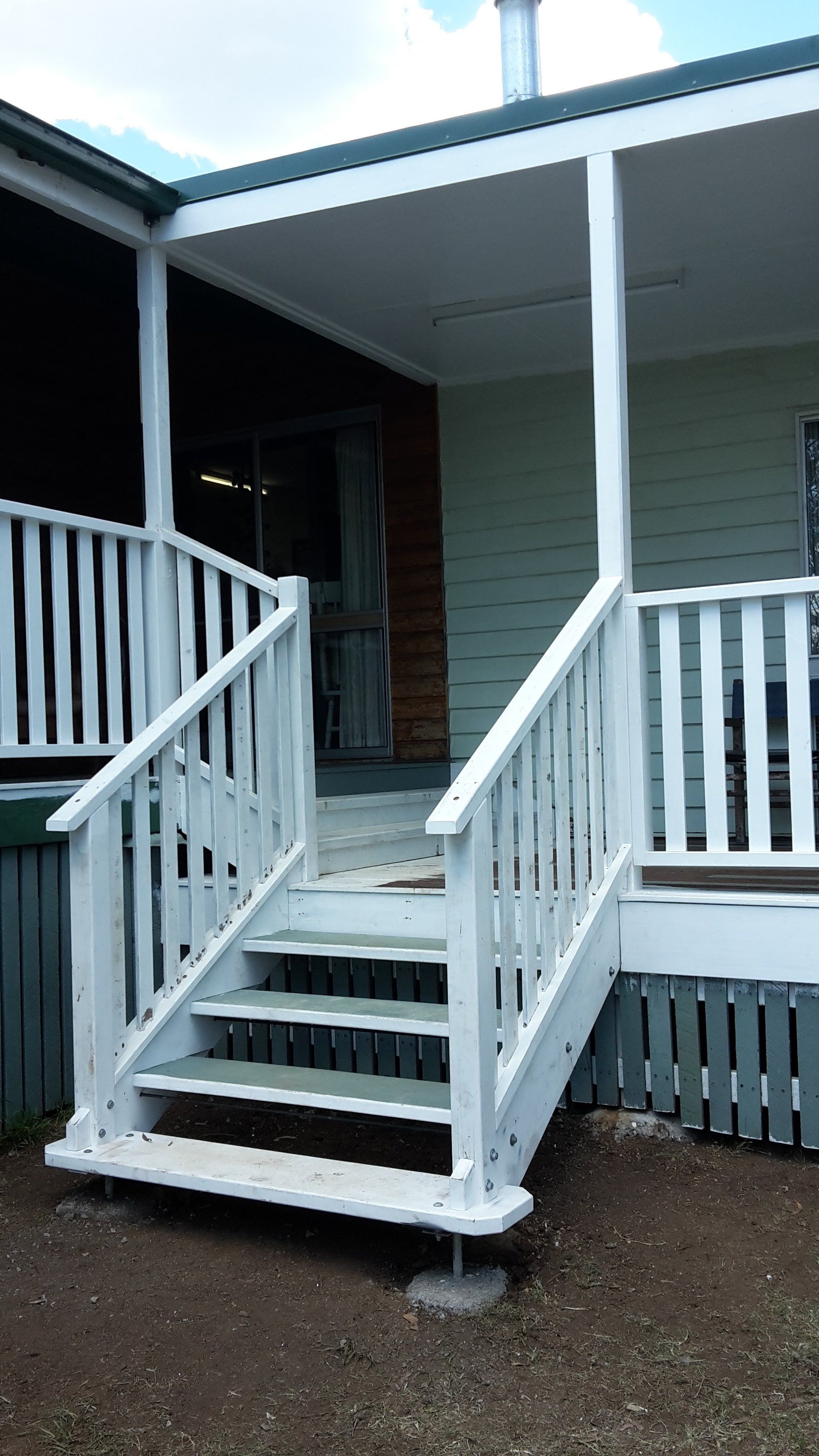veranda renovation new stairs