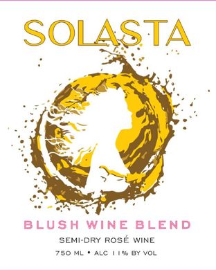 A label for solasta blush wine blend semi-dry rosé wine