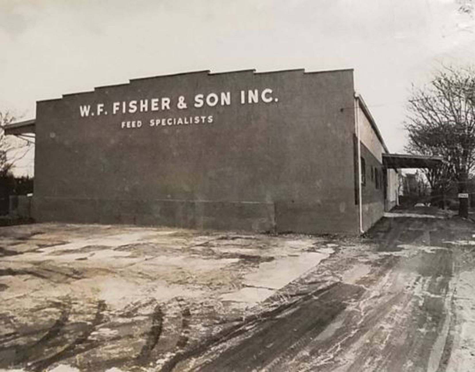 Historical photo of outside of W.F. Fisher and Son warehouse