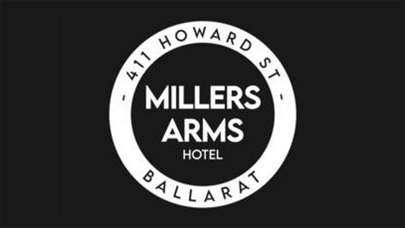 Millers Arms Hotel - North Ballarat Football & Netball Club Black & White Sponsor