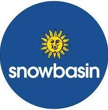 The snowbasin logo is a blue circle with a yellow sun on it.