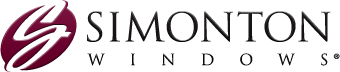 The Simonton Windows logo featuring a stylized maroon 