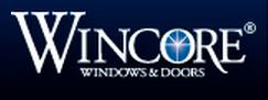 Wincore Windows & Doors logo with blue text and a stylized circular window graphic.