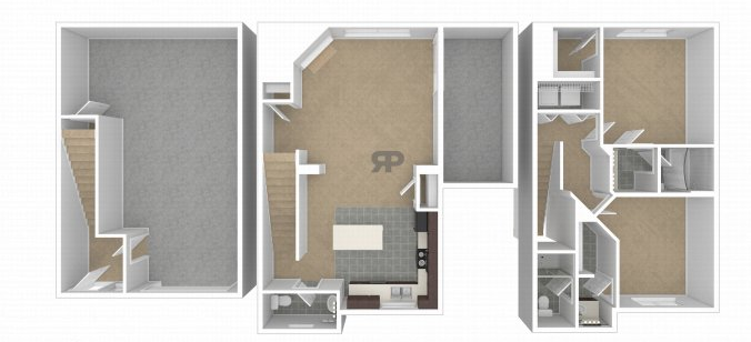 2 bedroom 2.5 bath floor plan