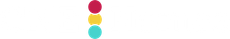 Vertical stack of red, yellow, and teal ovals against a white background.