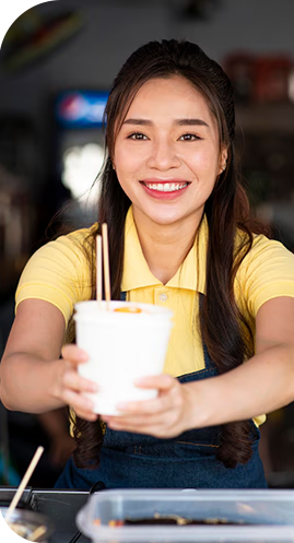 ภาพประกอบหน้า About Us แสดงผู้ประกอบการหญิงในธุรกิจท้องถิ่น ผู้ใช้บริการโปรโมทธุรกิจจาก Lokamap Nonthaburi