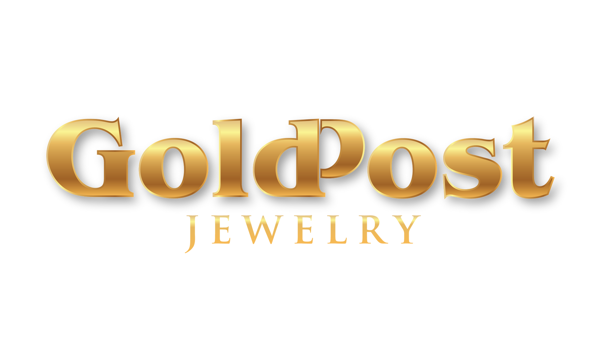 Gold "GoldPost" Jewelry logo.
