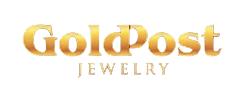 Gold "GoldPost" Jewelry logo.