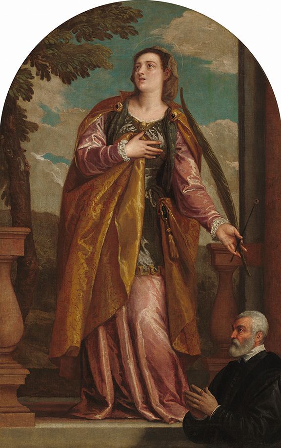 Portrait of Saint Lucy and a Donor c. 1585/1595 Portrait of Saint Lucy and a Donor
c. 1585/1595
Veronese Workshop (Possibly Gabriele Caliari)
Veronese (painter)
Gabriele Caliari (painter)
