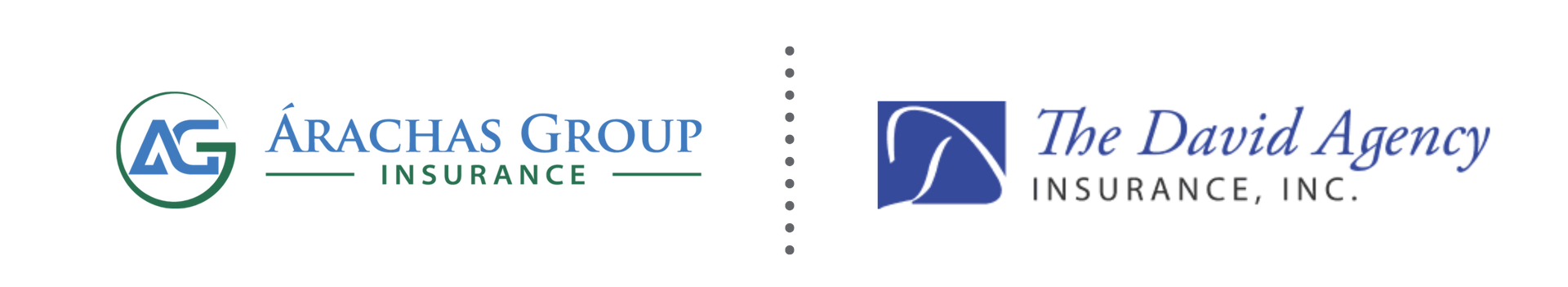 A blue and white logo for the david agency insurance inc.