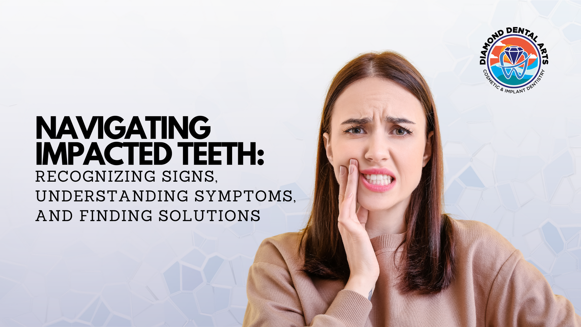a woman is holding her mouth in pain because of a toothache .