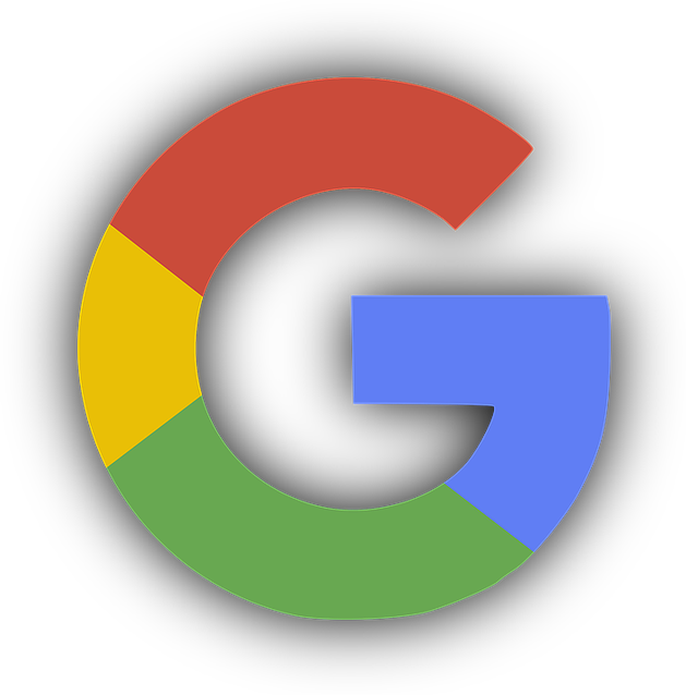 A google logo with a shadow on a white background