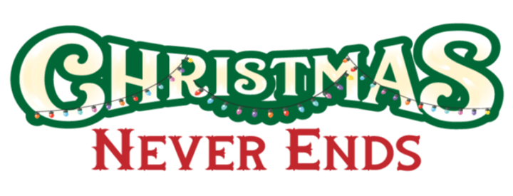 The logo for Christmas Never Ends