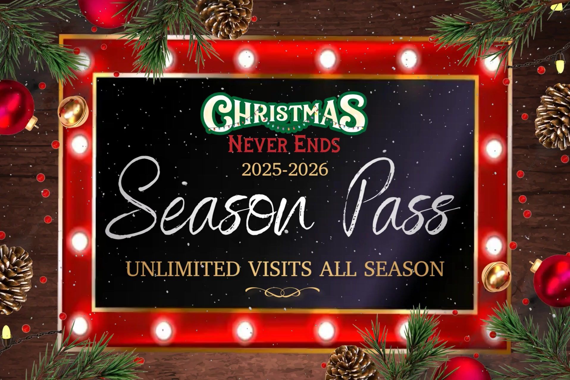 A ticket for a Christmas Never Ends season pass