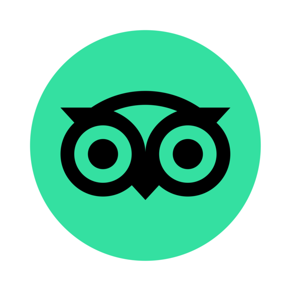 The tripadvisor logo is a black owl in a green circle.