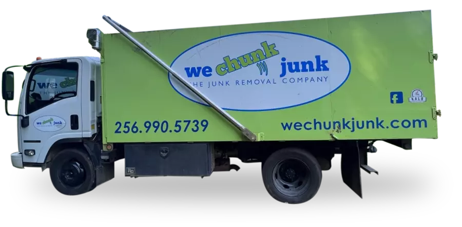 A truck that says we dump junk on it