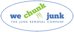 A logo for we chunk junk the junk removal company