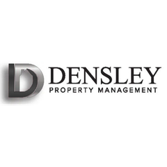Logo for Densley Property Management: A shadowed silver "D" with a house outline, beside "DENSLEY PROPERTY MANAGEMENT".