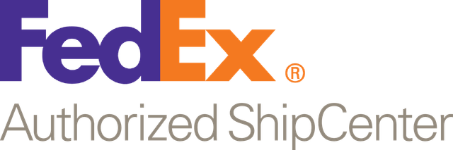 FedEx Authorized ShipCenter logo with purple "Fed" and orange "Ex" text.