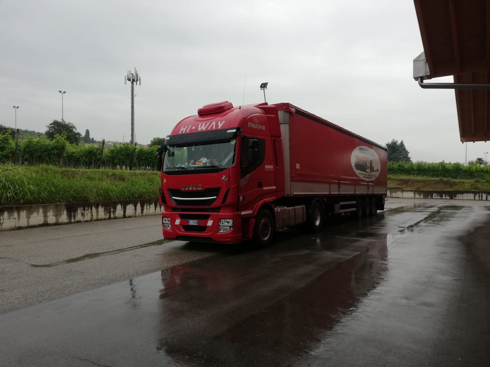 Autotraporto in una giornata uggiosa