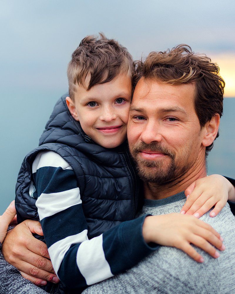 a father and son portrait