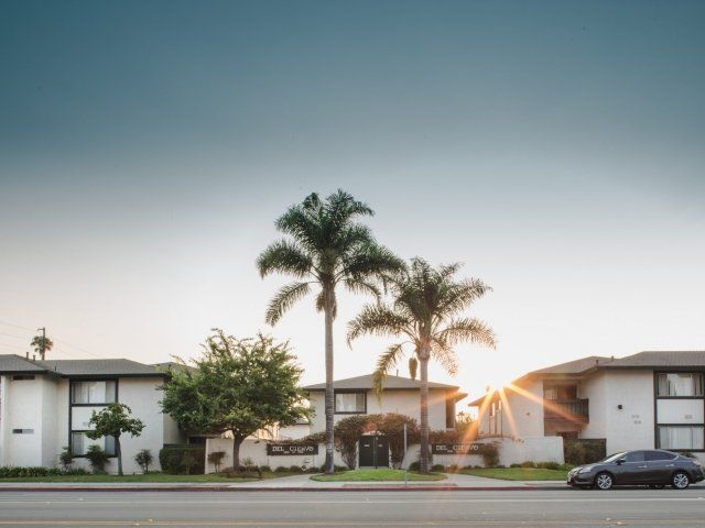 Del Ciervo exterior at sunset