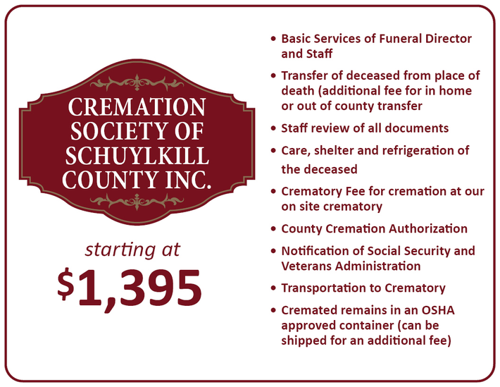 A poster for cremation society of schuylkill county inc.