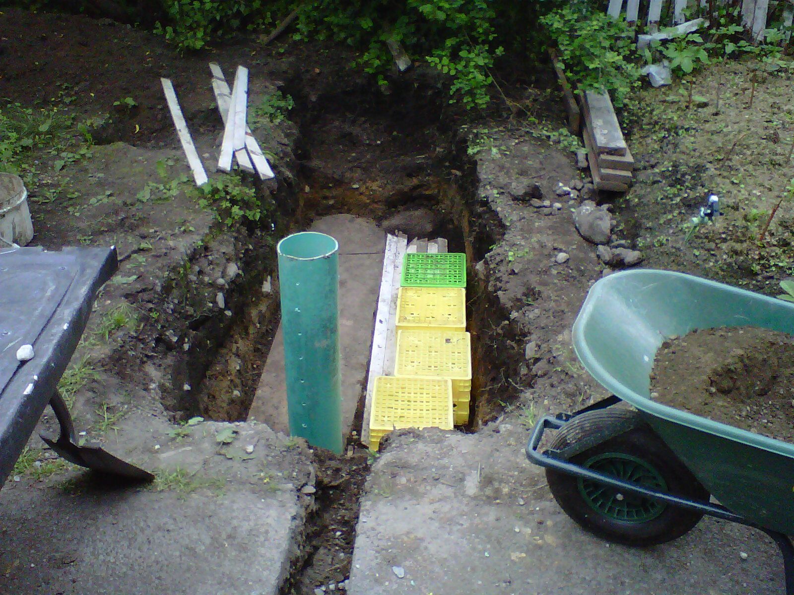 Replacing an old weeping tile with new yard drainage system built to modern building codes in Vicoria