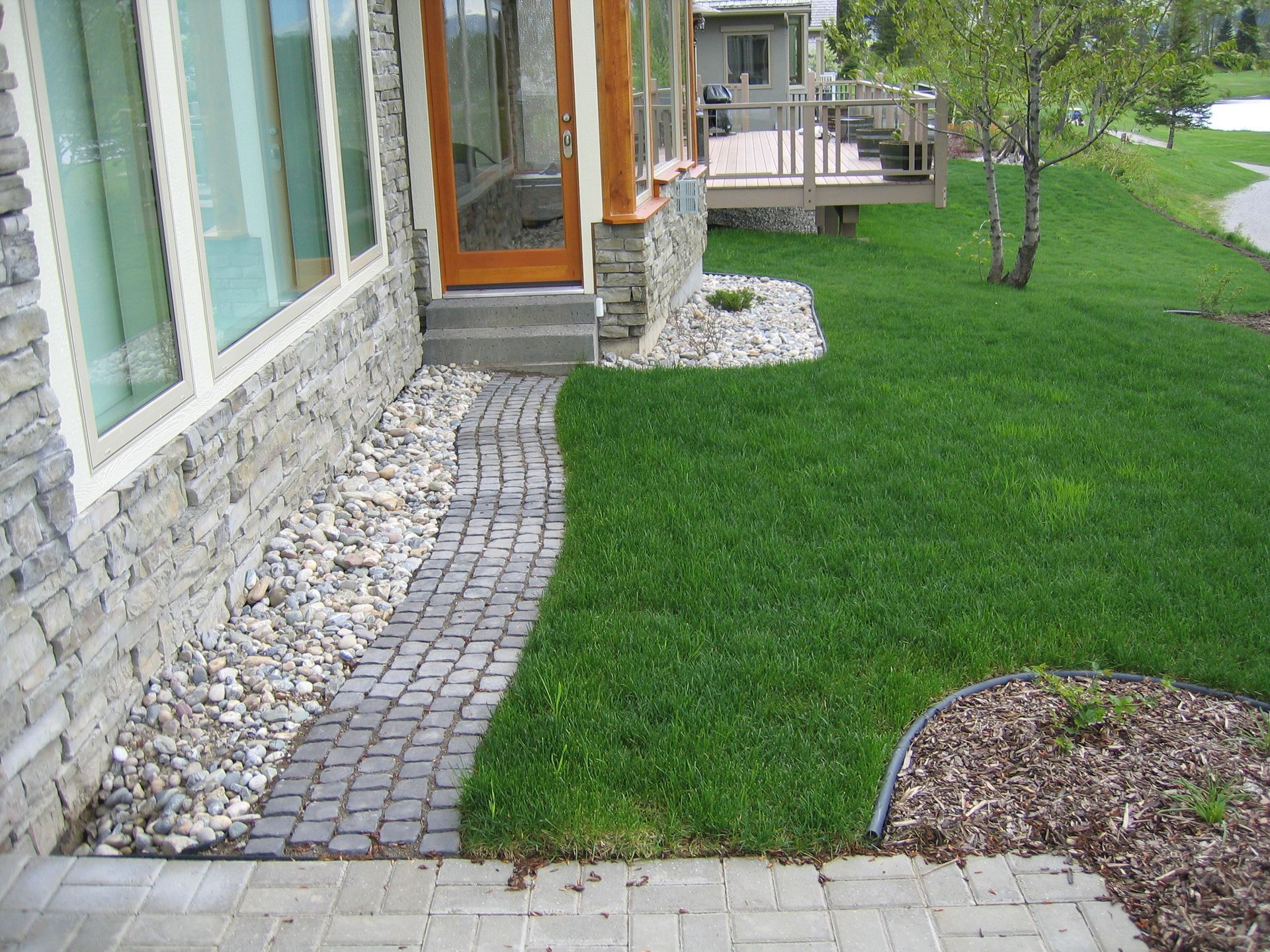 A residential French drain system installed in Victoria BC