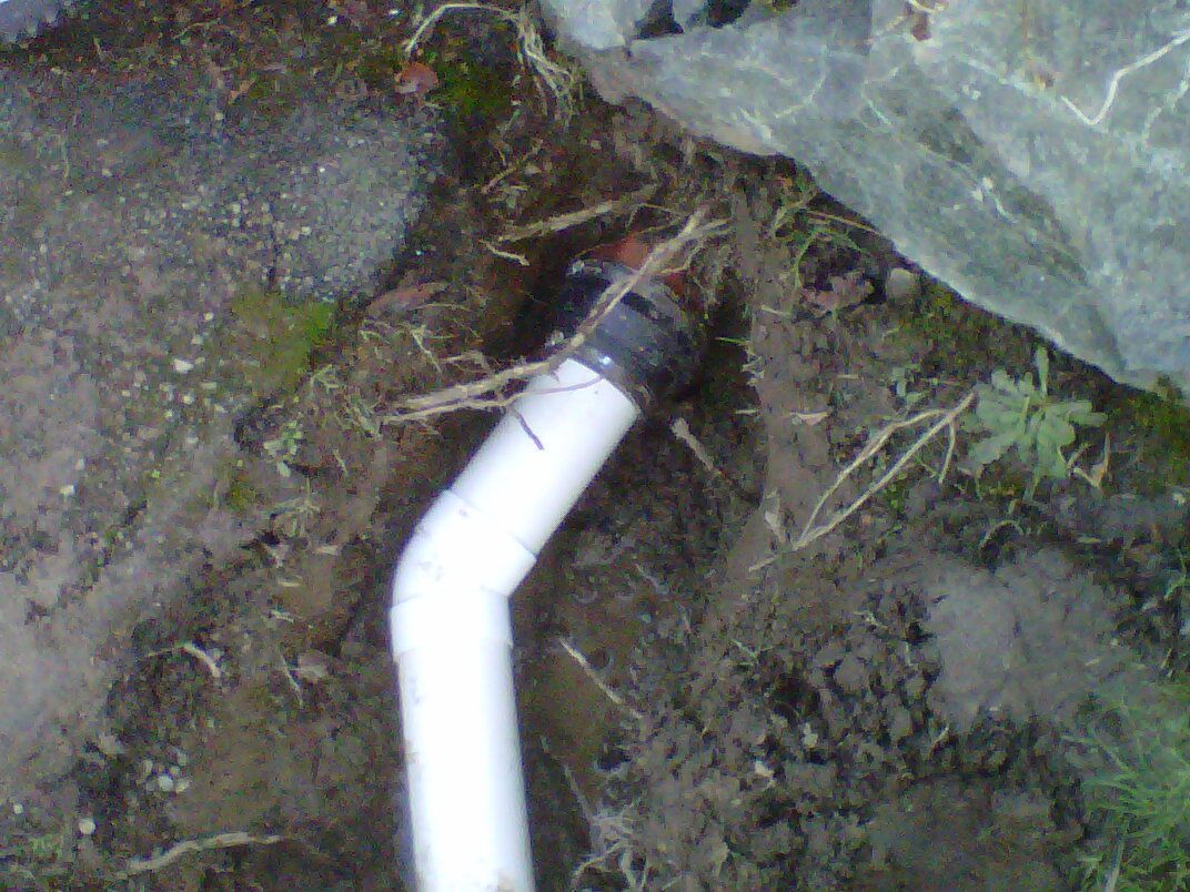 Drain pipe being replaced