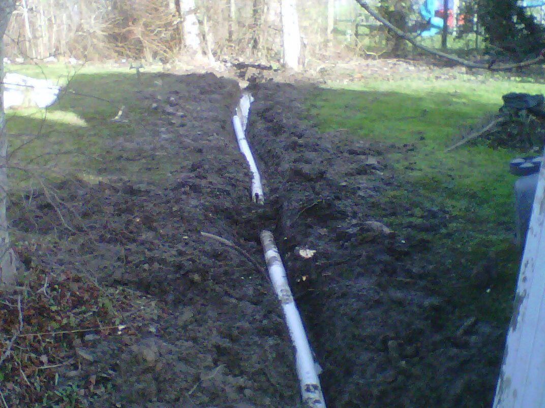 Replacing a PVC pipe for yard storm drain system