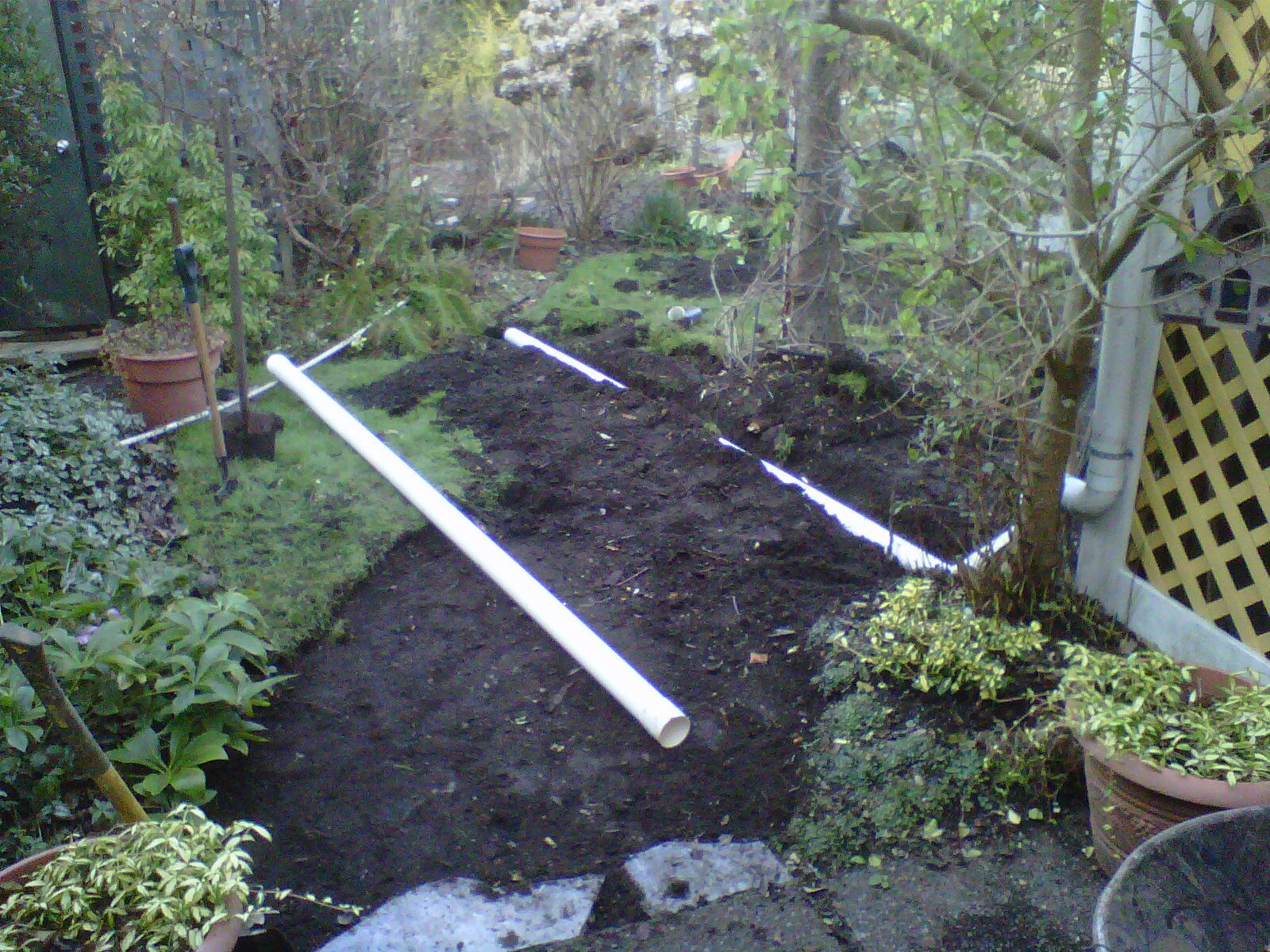 4 inch PVC drain pipes for yard storm water management