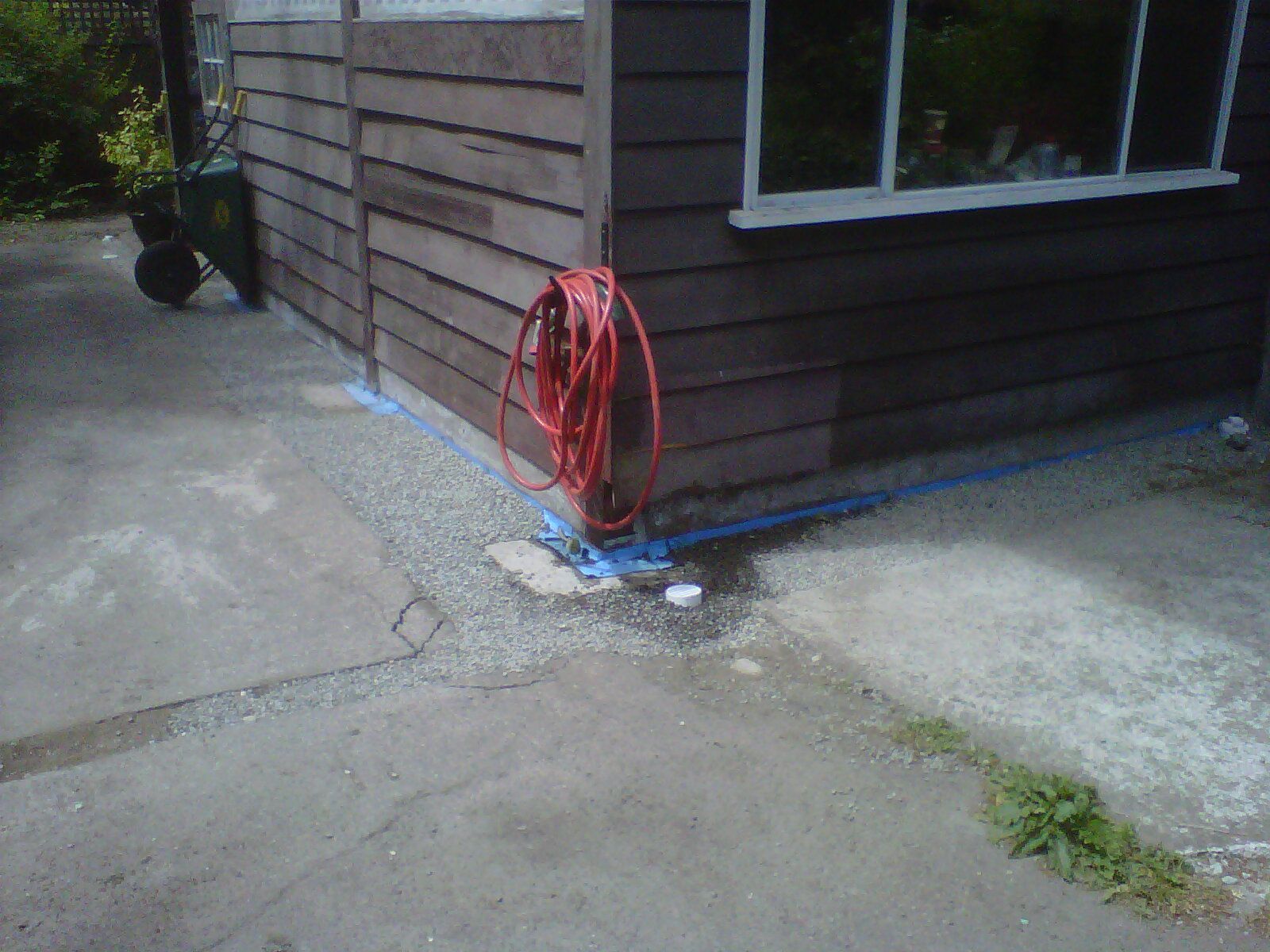 The first step in replacing old drain tile