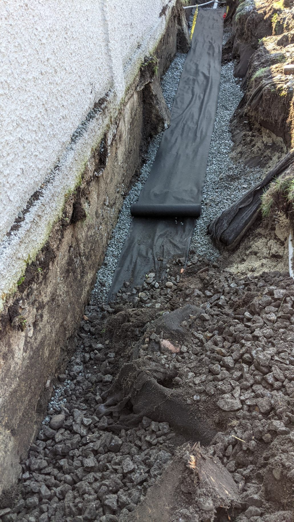 image of Comox BC perimeter drainage system replacement and foundation repair service