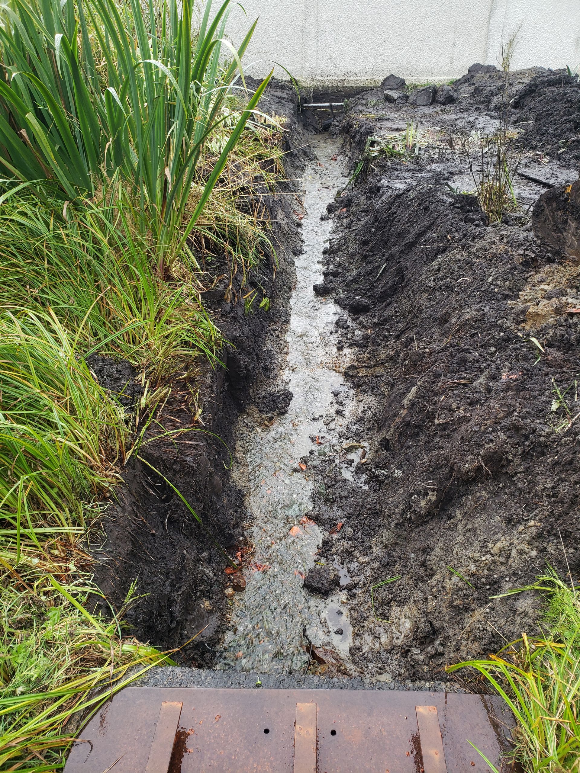 image of new drain being installed in Nanaimo BC by RainTek