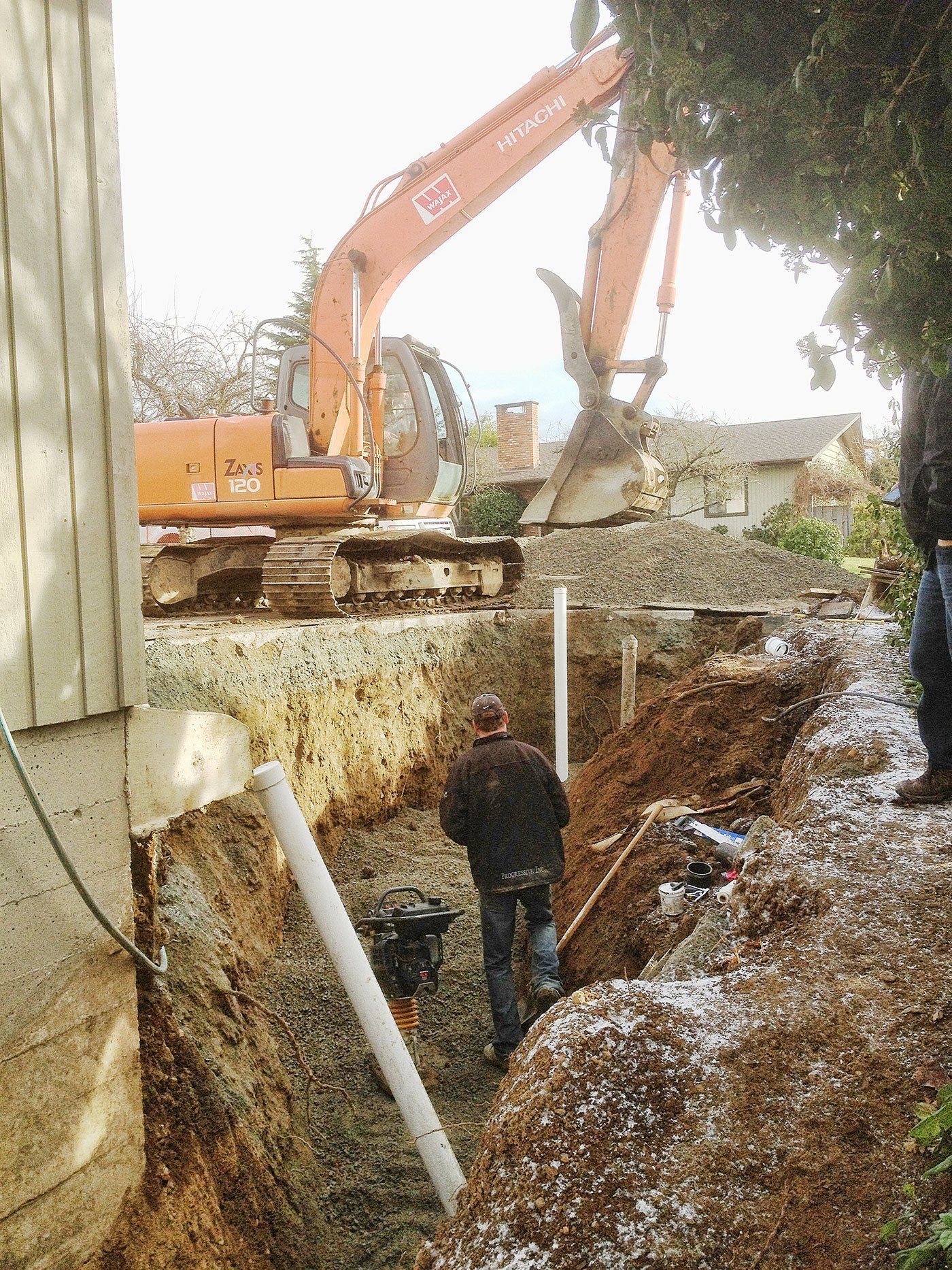 image of perimeter drainage installation in Victoria BC