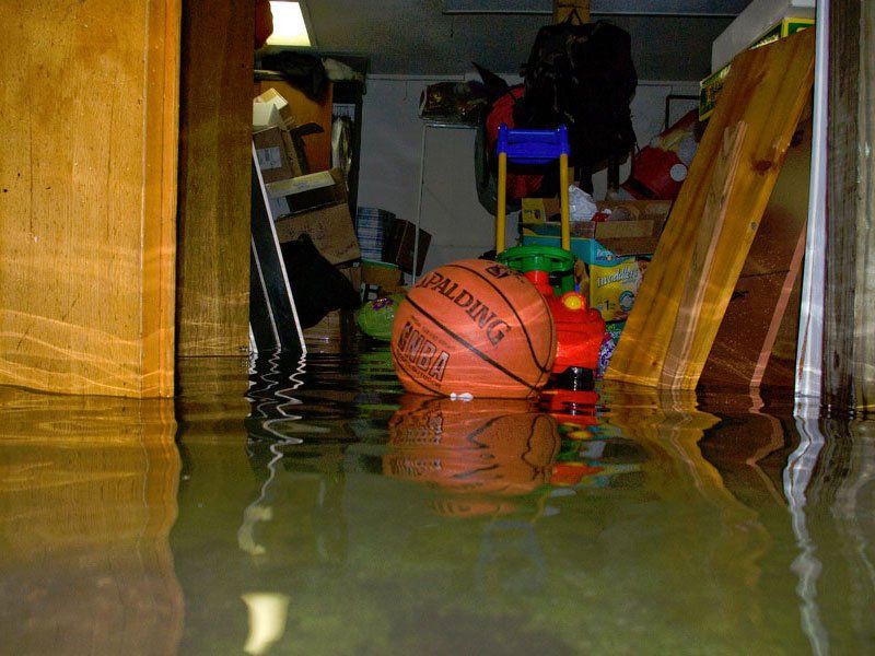 A flooded basement