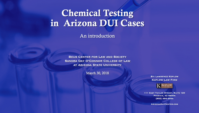 Arizona DUI Chemical Testing in Arizona DUI Cases