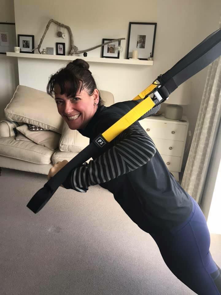 person leaning forwards