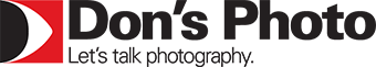 A logo for don 's photo that says let 's talk photography