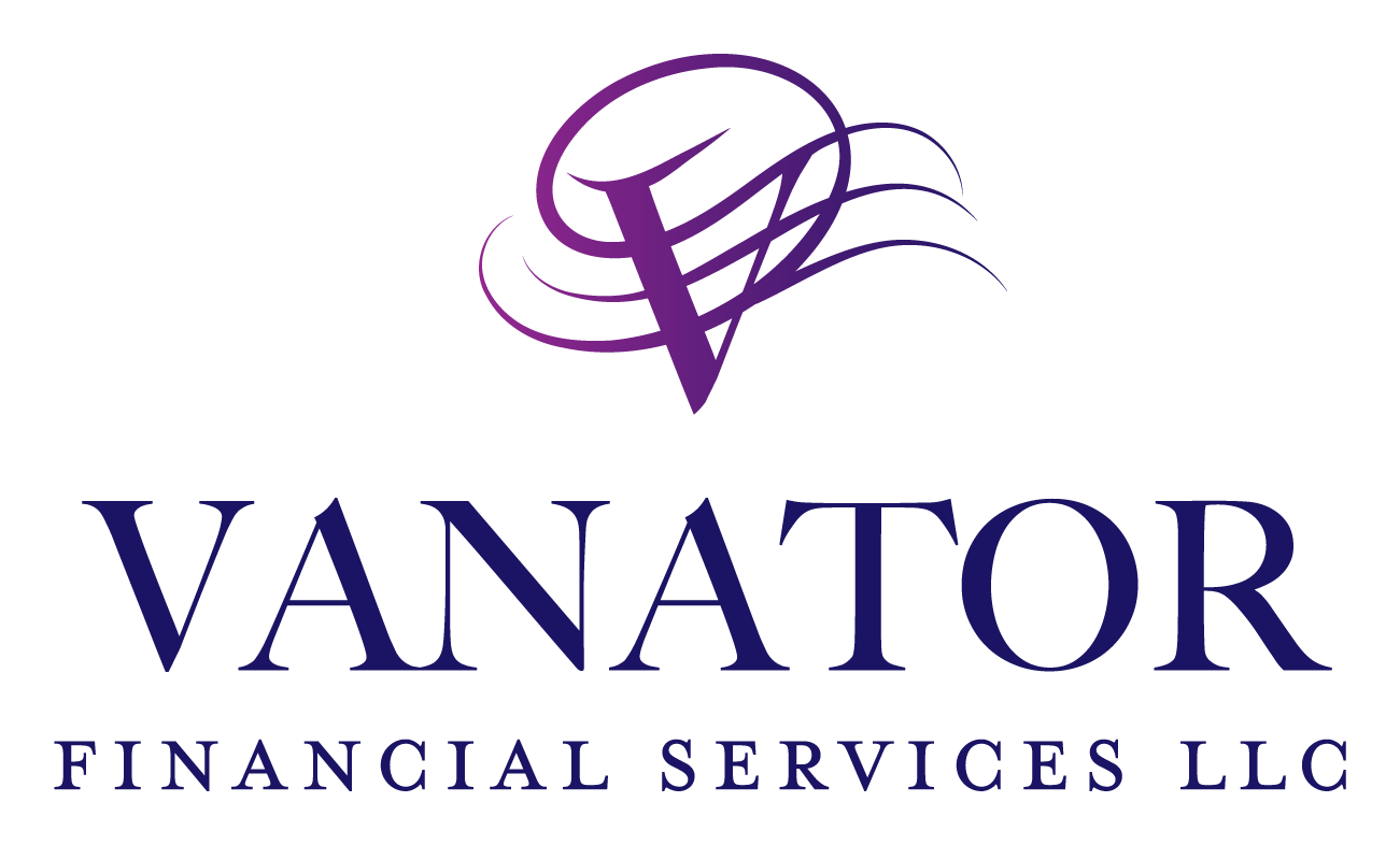 Logo of Vanator Financial Services LLC, featuring a purple stylized 