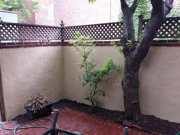 Water Damaged Garden Wall — Masonry Restoration in Philadelphia PA