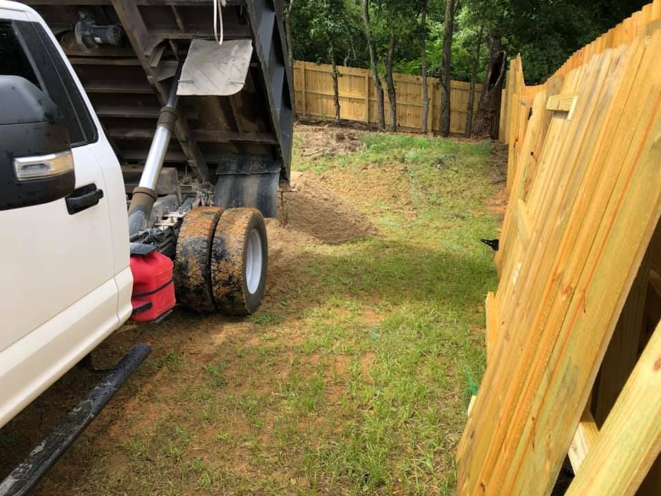 unloading gravel for driveway